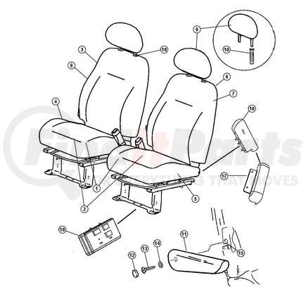 1CC451FLAA by CHRYSLER - COVER. Left. Front Seat Cushion. Diagram 5
