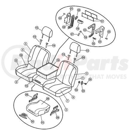 1DK701D5AA by CHRYSLER - CONSOLE. Seat. Diagram 11