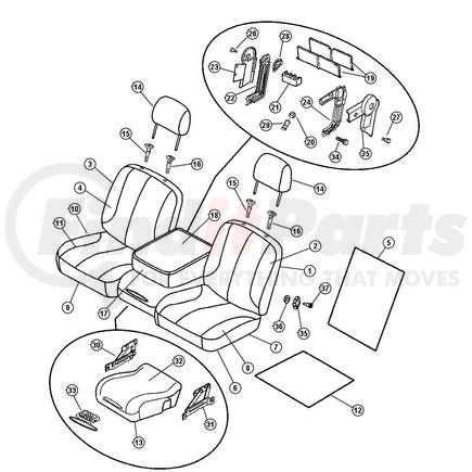 1DP501D5AA by CHRYSLER - CONSOLE. Seat. Diagram 13