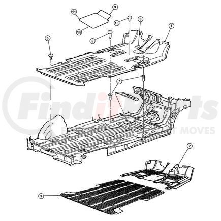 1AS26ZJ8AB by CHRYSLER - CARPET. Front And Rear. Floor. Diagram 1