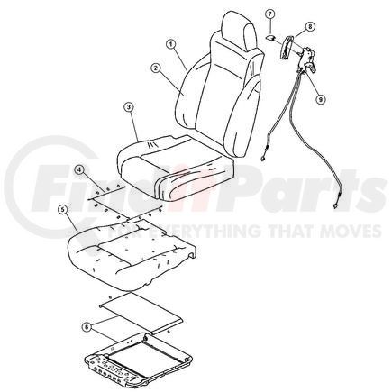 1FG061J3AA by CHRYSLER - BACK. Right. Front Seat. Diagram 1