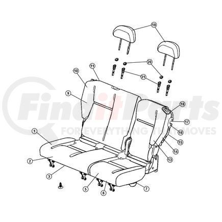 1CX831D5AA by CHRYSLER - COVER. Rear Seat Back. Diagram 13