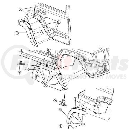 55396684AA by CHRYSLER - SEAL. Left Or Right. Moulding. Diagram 3