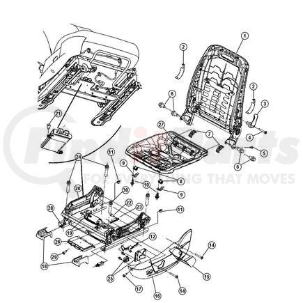 1AW772D1AA by CHRYSLER - SHIELD. Seat Adjuster. Diagram 18