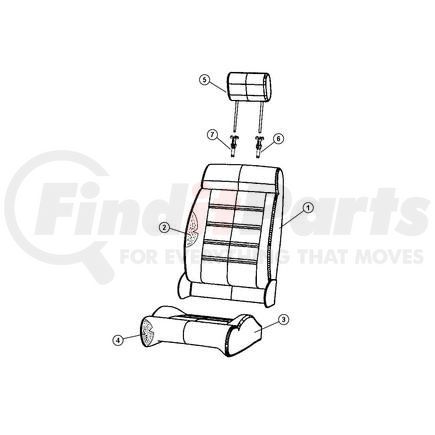 1FY891J8AA by CHRYSLER - COVER. Left. Front Seat Back. Diagram 1