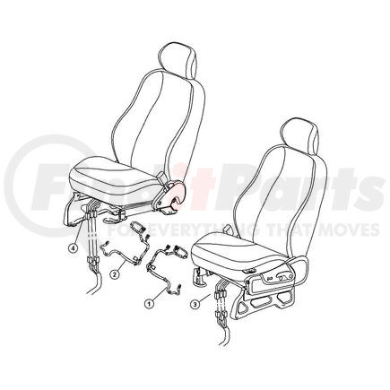 68004620AB by CHRYSLER - WIRING. Left, Right. Heated Seat. Export. Diagram 3