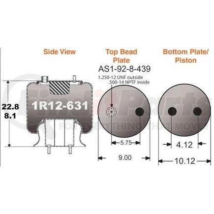 1R12-631 by STEMCO - Super Cushion® Rolling Lobe Air Springs