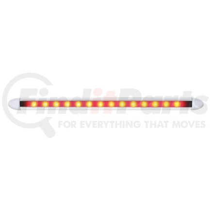 36877 by UNITED PACIFIC - Light Bar - Slim, Auxiliary Light, Red LED, Clear Lens, Chrome/Aluminum Housing, 14 LED Light Bar, Double-Side Tape Mount