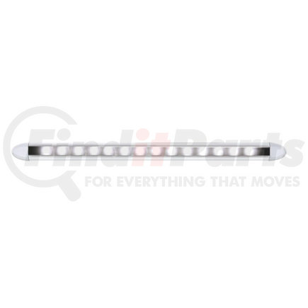 36878 by UNITED PACIFIC - Light Bar - Slim, Auxiliary Light, White LED, Clear Lens, Chrome/Aluminum Housing, 14 LED Light Bar, Double-Side Tape Mount