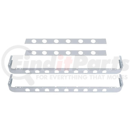 21282 by UNITED PACIFIC - Sleeper Skirt Kit - Stainless Kenworth 60" Sleeper Kit with 2" Light Cutout x 32