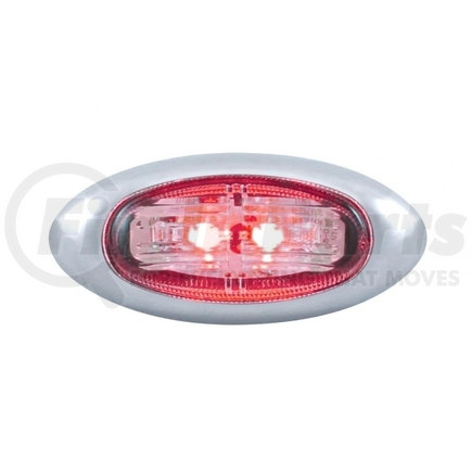 37173B by UNITED PACIFIC - Clearance/Marker Light - with Bezel, 2 LED, Red LED/Clear Lens