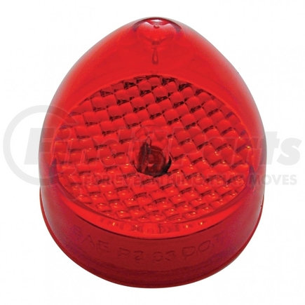 33530 by UNITED PACIFIC - Clearance/Marker Light - Incandescent, Red/Polycarbonate Lens, with Beehive Design, 2.5" Crystal Reflector