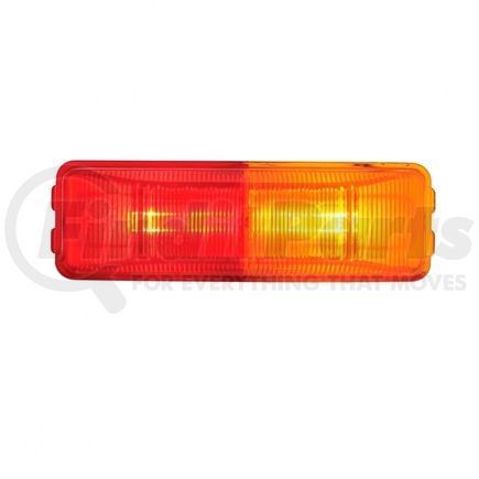 31050ARK-C by UNITED PACIFIC - Clearance/Marker Light - Incandescent, Amber and Red Lens, Rectangle Design, Fender Mount, Chrome Bracket