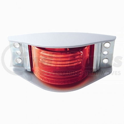 36017 by UNITED PACIFIC - Narrow Rail Clearance/Marker Light - Incandescent, Red Lens, Gray Housing, Flat Back Design