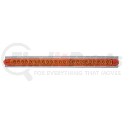 20855 by UNITED PACIFIC - Light Bar - Stainless, with Bracket, Reflector/Stop/Turn/Tail Light, Amber LED and Lens, Stainless Steel, 23 LED Light Bar