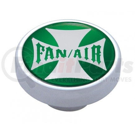 23608 by UNITED PACIFIC - Dash Knob - "Fan/Air", with Green Maltese Cross Sticker