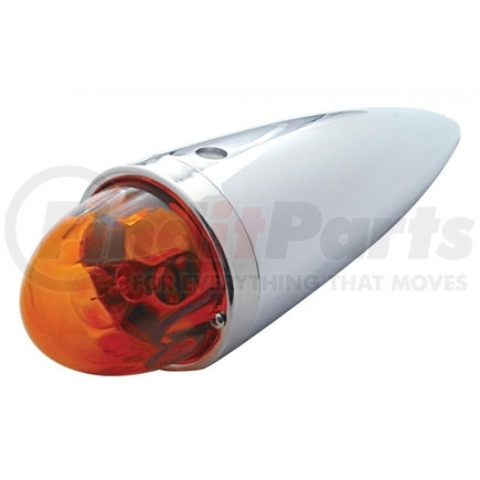 30533 by UNITED PACIFIC - Truck Cab Light - Chrome, Die Cast, Torpedo, with Original Glass Lens & 1156 Bulb, Dark Amber