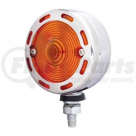 30563 by UNITED PACIFIC - Marker Light - Double Face, Incandescent, with Chrome Bezel, Amber Lens, Stainless Steel, 3" Lens