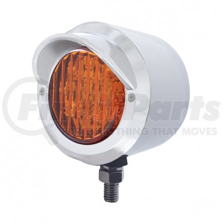 31895 by UNITED PACIFIC - Marker Light - Single Face LED, with Chrome Bezels and Visors, 13 LED, Amber Lens/Amber LED, Stainless Steel, 2.5" Lens