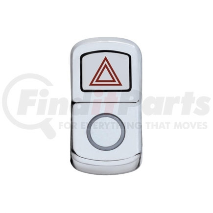 45120 by UNITED PACIFIC - Rocker Switch Cover - "Hazard" Chrome, Plain