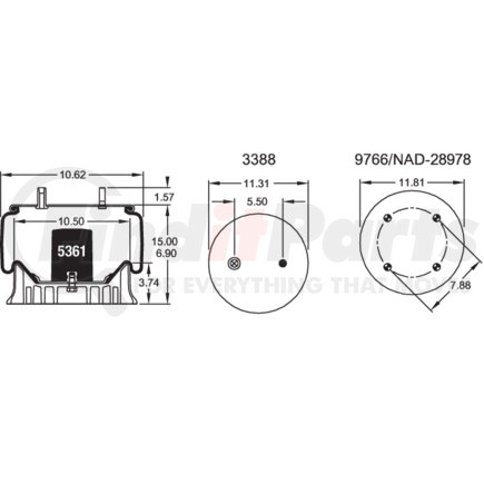 W013588760 by FIRESTONE - Airide Air Spring Reversible Sleeve 1T19L-3