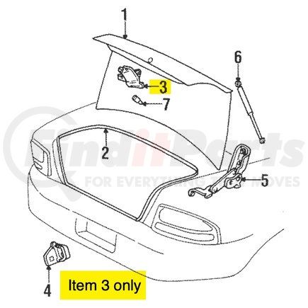 5139037AA by CHRYSLER - Trunk Latch - fits 2000 Chrysler Sebring