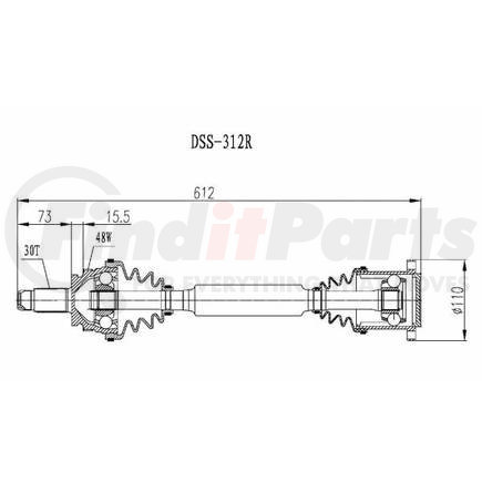 312R by DIVERSIFIED SHAFT SOLUTIONS (DSS) - CV Axle Shaft