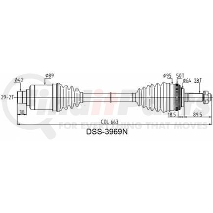 3969N by DIVERSIFIED SHAFT SOLUTIONS (DSS) - CV Axle Shaft