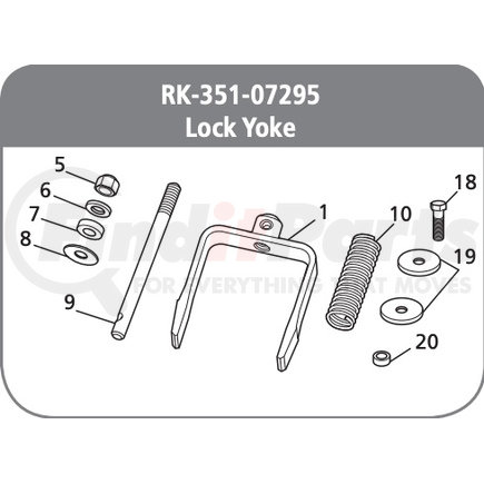 RK-351-07295 by SAF-HOLLAND - Fifth Wheel Trailer Hitch Slider Repair Kit - Lock Yoke Replacement Kit