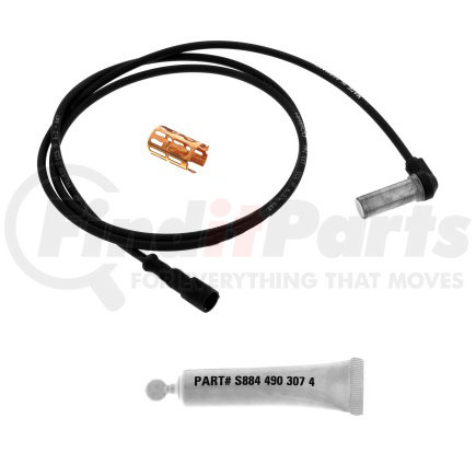 R955605 by MERITOR - ABS Wheel Speed Sensor - 90 Degree Sensor, with 5.58 ft. Cable, Din 2 Pin Female Connector