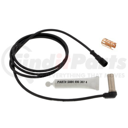 R955603 by MERITOR - ABS Wheel Speed Sensor - 90 Degree Sensor, with 6.56 ft. Cable, Din 2 Pin Female Connector