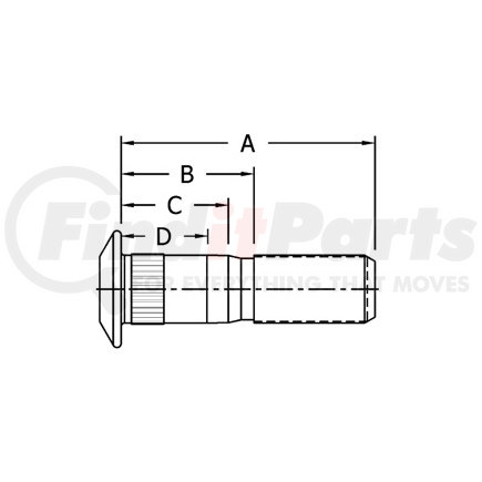 106966 by CONMET - Stud Wheel Left-Handed 3/4" X 3.41"