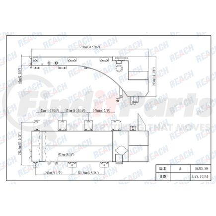 Reach Cooling 25-10141 Engine Coolant Reservoir Heavy Duty Pressurized Coolant Reservoir