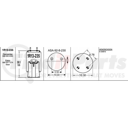 1R13-235 by STEMCO - Super Cushion® Rolling Lobe Air Springs