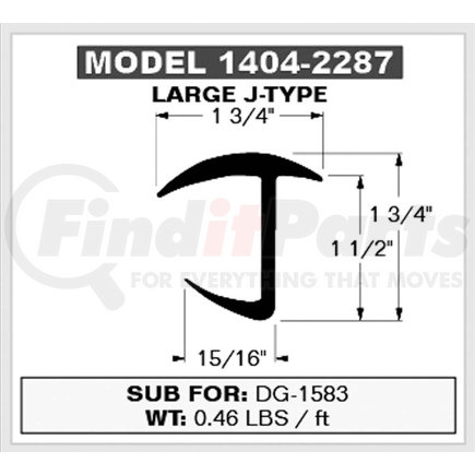 1016126 by BUFFERS USA - DOOR GASKET CONTAINER LARGE "J" TYPE 100' P/ROLL