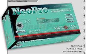 NPG888L by MICROFLEX - NeoPro® Powder-Free Neoprene Examination Gloves, Green, Large