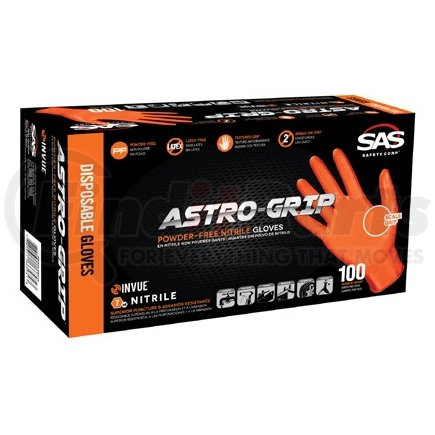 66573 by SAS SAFETY CORP - Nitrile Astro Grip Powder-Free Exam Grade Gloves, Large