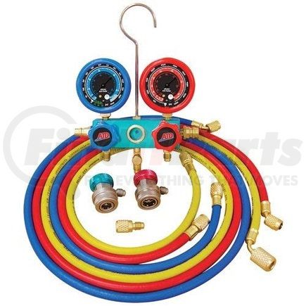 3696 by ATD TOOLS - Deluxe Dual  R134a/R12  Aluminum A/C  Manifold Gauge Set