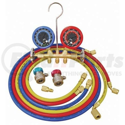 3694 by ATD TOOLS - R12/R134a Deluxe Dual Brass A/C Manifold Gauge Set