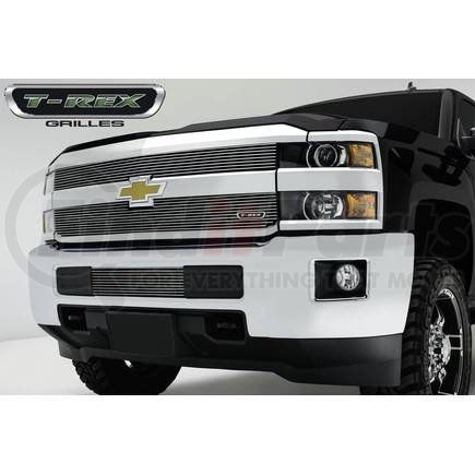 25122 by T-REX - Billet Series Bumper Grille; Horizontal; Aluminum; Polished; 1 Pc; Overlay;