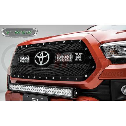 6319511 by T-REX - Torch Series LED Light Grille; Small Mesh; Mild Steel; Black; Chrome Studs; 1 Pc; Insert;