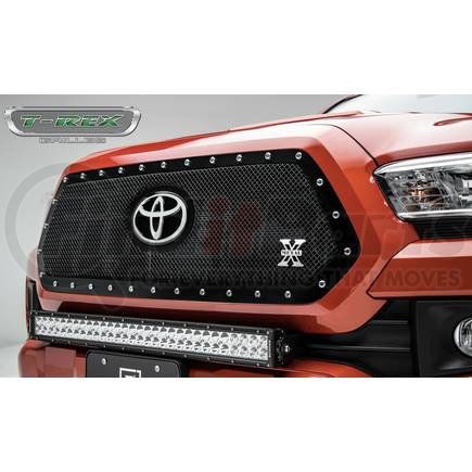 6719511 by T-REX - X-Metal Series Mesh Grille Assembly; Small Mesh; Mild Steel; Black; Chrome Studs; 1 Pc; Insert;