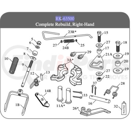 RK-63500 by SAF-HOLLAND - Fifth Wheel Trailer Hitch Slider Repair Kit