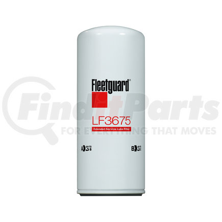 LF3675 by FLEETGUARD - Engine Oil Filter - 10.39 in. Height, 4.25 in. (Largest OD), Full-Flow Spin-On