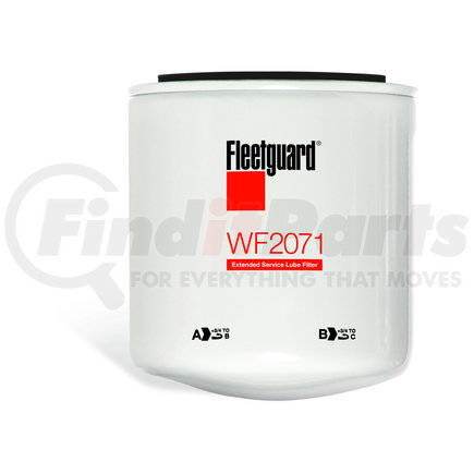 WF2071 by FLEETGUARD - Fuel Water Separator Filter - Spin-On, 4.16 in. Height, 3.67 in. Largest OD, Cummins 3100304