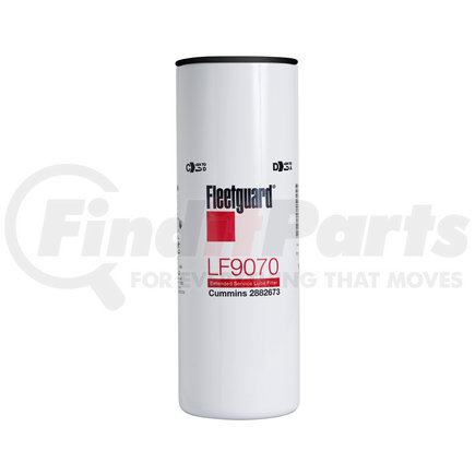 LF9070 by FLEETGUARD - Engine Oil Filter - 13.88 in. Height, 4.65 in. (Largest OD), StrataPore Media, Cummins 2882673
