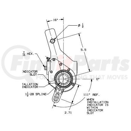 40010173 by HALDEX - Air Brake Automatic Slack Adjuster - Rear, 5.5" Arm Length, 1.5" Spline Diameter, 28 Spline