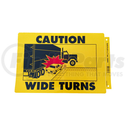 CWT-4 by MS CARITA - 11.75" X 18" "CAUTION, WIDE TURNS" DECAL