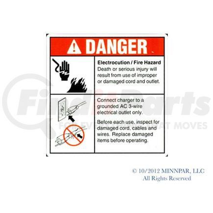 31508GT by GENIE-REPLACEMENT - REPLACES GENIE, DECAL, DANGER, ELECTROCUTION, HAZARD, PLUG