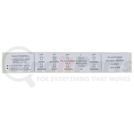 38382 by CONDOR - CONDOR ORIGINAL OEM, DECAL,RT48A PLATFORM VALVE OPER